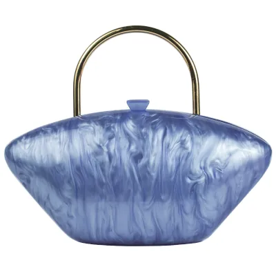 Perilina Acrylic Clutch-Blue